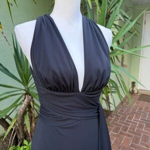 Sexy Black Pin Up Halter Flare Dress